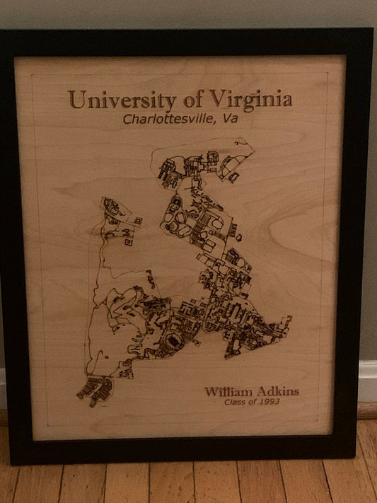 Laser Engraved College Map