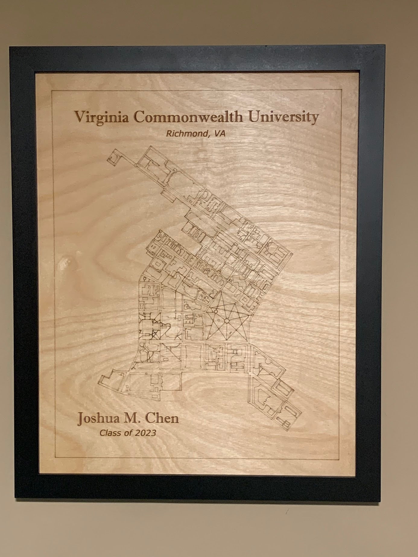 Laser Engraved College Map