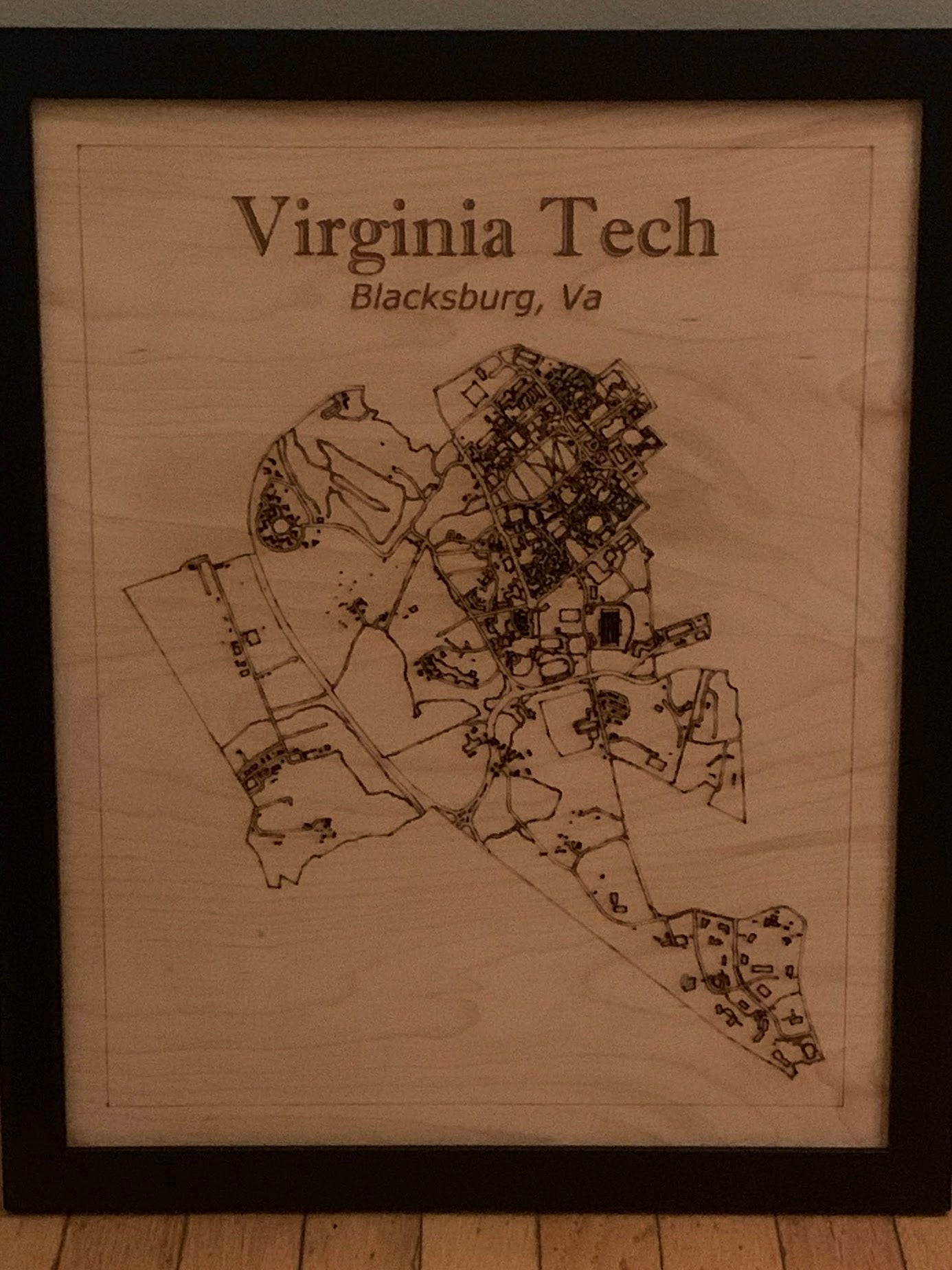 Laser Engraved College Map